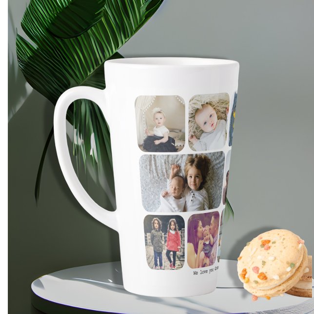 Personalized 13 Photos and Text Latte Mug (Creator Uploaded)