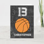 Personalized 13th Birthday Basketball Card<br><div class="desc">A modern 12th basketball birthday card ,  which you can easily personalize the front with the name and the inside card message. A personalized basketball birthday card for basketball players,  basketball fans,  etc.</div>