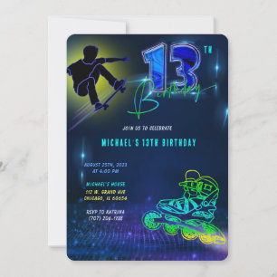 Personalized  13th Birthday Boy  Invitation