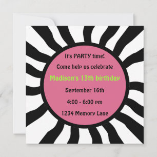 Personalized 13th Birthday Party Invitation