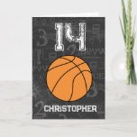 Personalized 14th Birthday Basketball Card<br><div class="desc">A modern 14th basketball birthday card ,  which you can easily personalize the front with the name and the inside card message. A personalized basketball birthday card for basketball players,  basketball fans,  etc.</div>