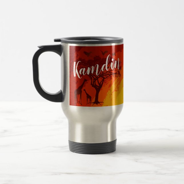 Personalized 15 ounce coffee mug African Safari Gi (Left)