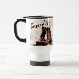 Personalized 15 ounce coffee mug boots country