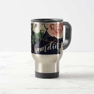 Personalized 15 ounce coffee mug Geometric Navy