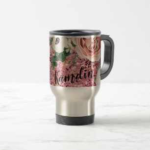 Personalized 15 ounce coffee mug Geometric Rose