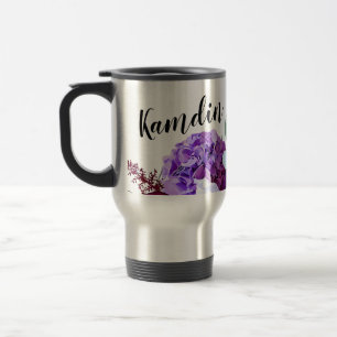 Personalized 15 ounce coffee mug Lavender Hibiscus