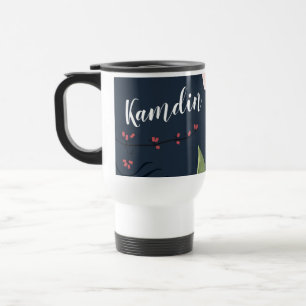 Personalized 15 ounce coffee mug White Floral Flow