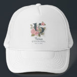 Personalized 15th Birthday Quinceanera Floral Trucker Hat<br><div class="desc">Cute modern yet elegant Quinceañera Mis Quince Anos birthday party matching apparel that would look good in the photos. Featuring a rustic floral olive green and pink colours design and template that can be easily edited and the text replaced with your own details by clicking the "Personalize" button. For further...</div>