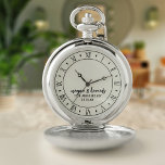 Personalized 15th Wedding Anniversary Pocket Watch<br><div class="desc">Celebrate your 15th wedding anniversary with a rustic pocket watch with roman numerals. Just add your names and wedding date</div>