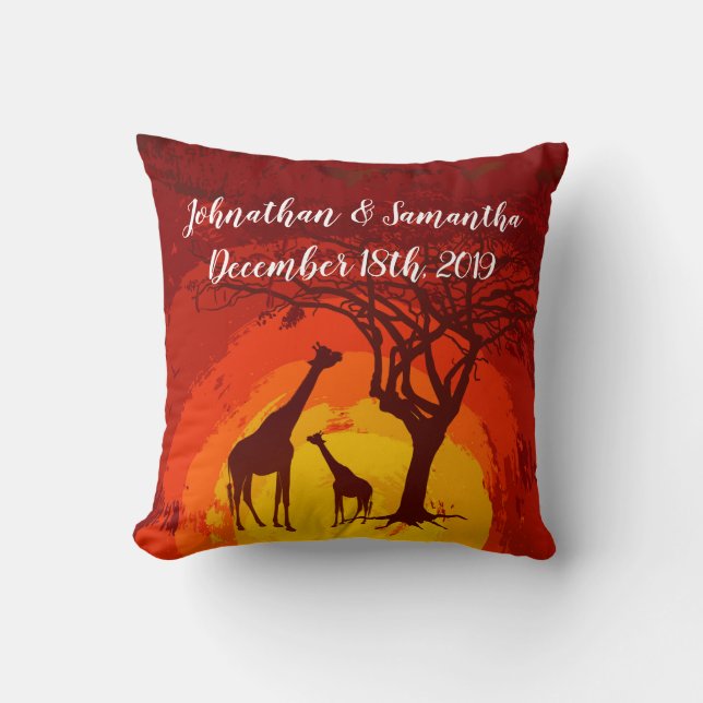 Personalized 16"x16" Throw Pillow African Safari G (Front)