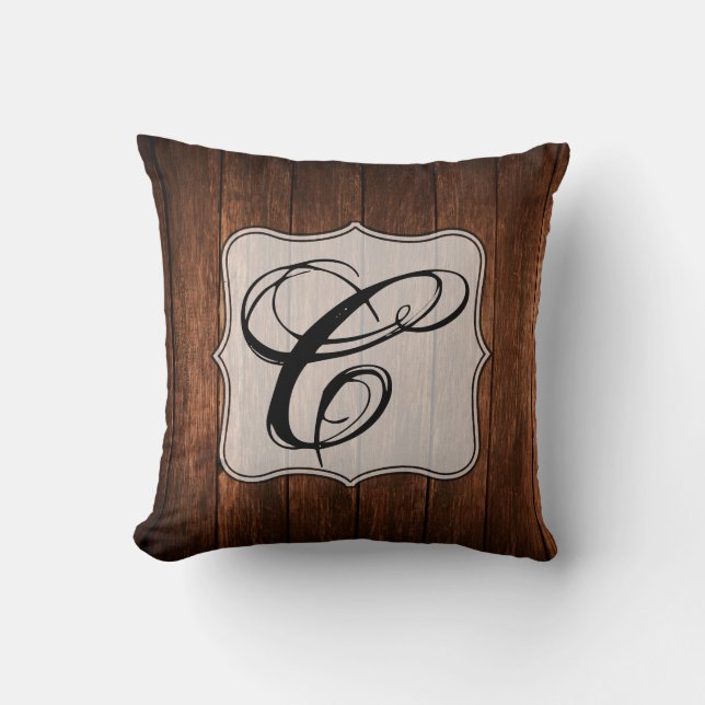 Personalized 16"x16" Throw Pillow Barn Wood Countr (Front)