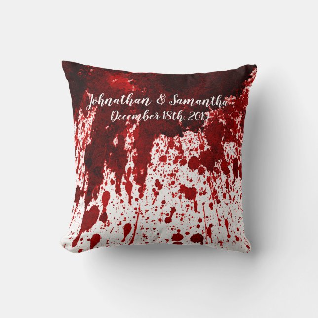 Personalized 16"x16" Throw Pillow Blood Splatter V (Front)