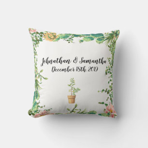 Personalized 16"x16" Throw Pillow Bohemian Cactus