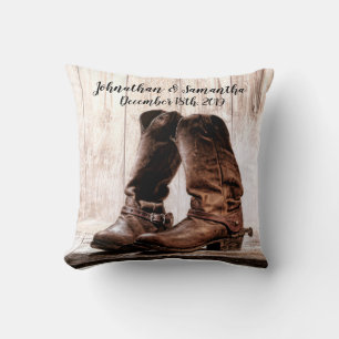 Personalized 16"x16" Throw Pillow boots country ru