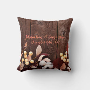 Personalized 16"x16" Throw Pillow Cotton Branch on