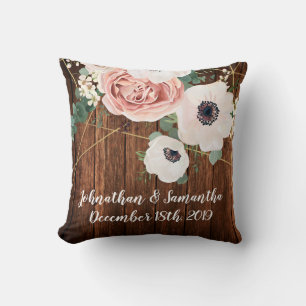 Personalized 16"x16" Throw Pillow Geometric Rose