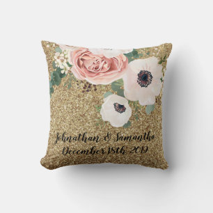 Personalized 16"x16" Throw Pillow Geometric Rose
