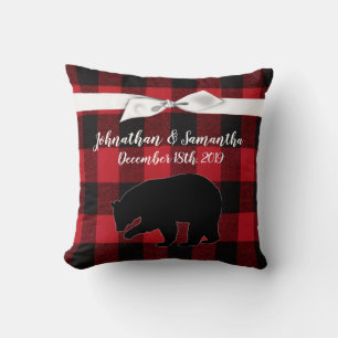 Personalized 16"x16" Throw Pillow Red Buffalo Plai