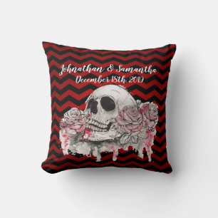 Personalized 16"x16" Throw Pillow skull Rose Gothi