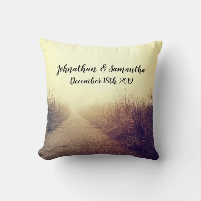Personalized 16"x16" Throw Pillow Sunrise Pathway (Front)