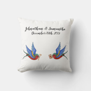 Personalized 16"x16" Throw Pillow Traditional Bird