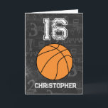 Personalized 16th Birthday Basketball Card<br><div class="desc">A sports 16th basketball birthday card ,  which you can easily personalize the front with the name and the inside card message. A personalized basketball birthday card for basketball players,  basketball fans,  etc.</div>