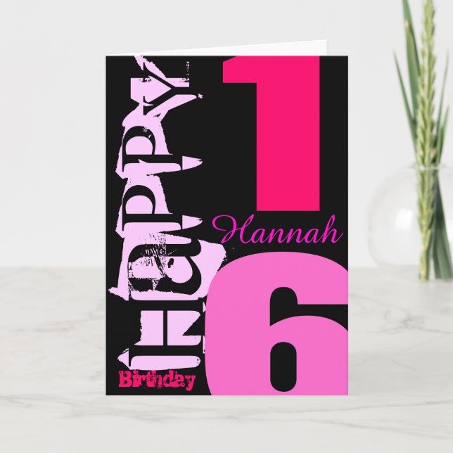 Personalized 16th Birthday POP Greeting Card (Front)