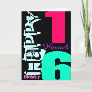 Personalized 16th Birthday POP Greeting Card