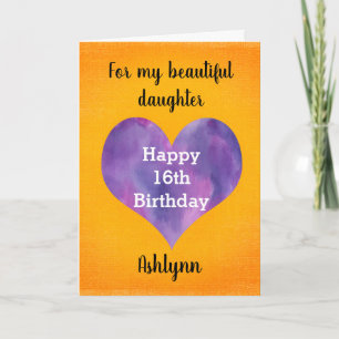 Personalized 16th Fall Birthday Card for Daughter