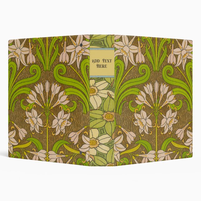 Personalized 1890's Jonquils Design 3-Ring Binder (Background)
