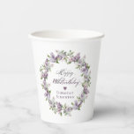 Personalized 18th Birthday Purple Lilac Flower Paper Cups<br><div class="desc">Add a special touch to your party decor with these personalized paper cups. They will make the birthday celebrant feel very special. It takes only minutes to add a name. The soft watercolor lilac wreath is perfect for a spring birthday or a woman who just loves lilacs. The calligraphy is...</div>