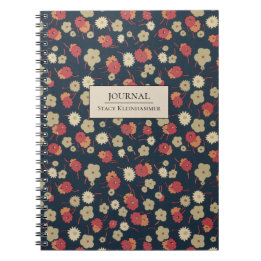 Personalized 1920s Vintage Floral Notebook