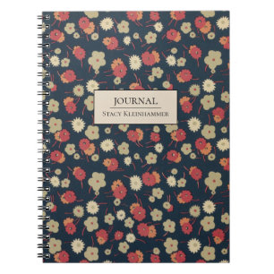 Personalized 1920s Vintage Floral Notebook