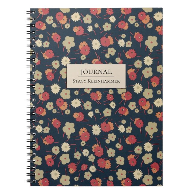Personalized 1920s Vintage Floral Notebook (Front)