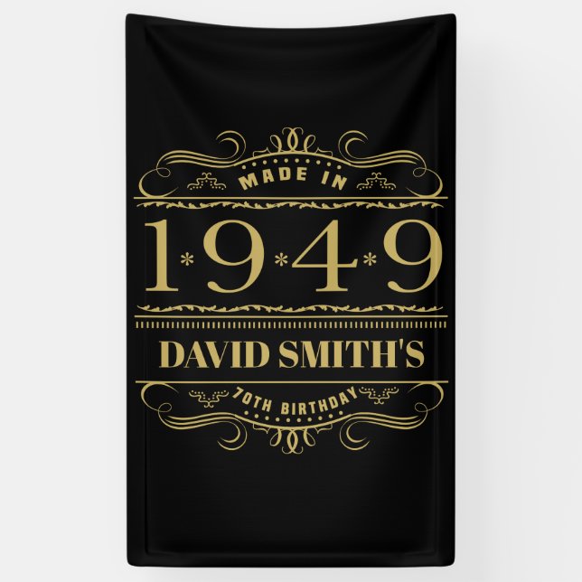 Personalized 1949 70th Birthday Banner (Vertical)