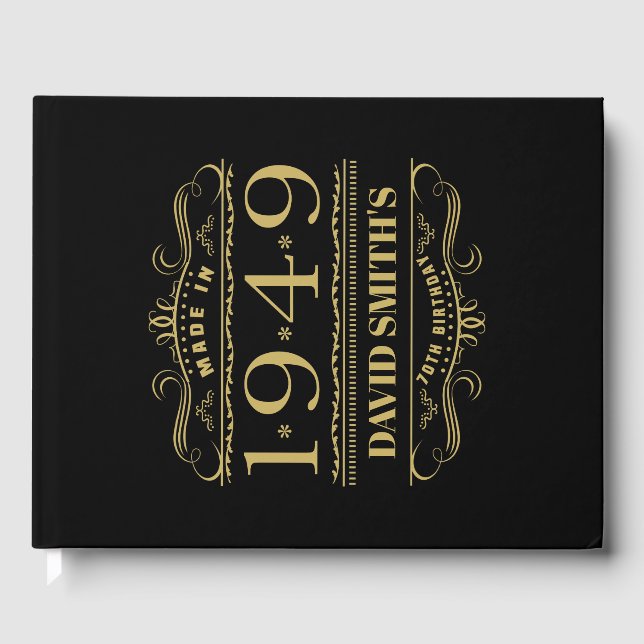 Personalized 1949 70th Birthday Guest Book (Front)