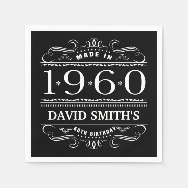 Personalized 1960 60th Birthday Napkin (Front)