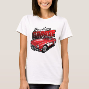 Personalized 1961 C1 Red Classic Sports Car Garage T-Shirt