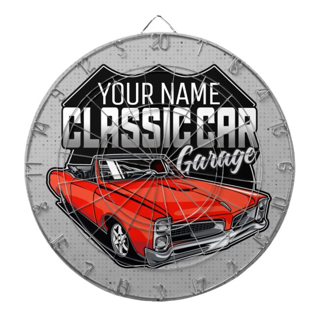 Personalized 1966 Convertible Classic Car Garage Dartboard (Front)