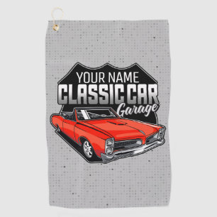 Personalized 1966 Convertible Classic Car Garage Golf Towel