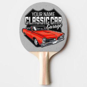 Personalized 1966 Convertible Classic Car Garage Ping Pong Paddle