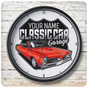 Personalized 1966 Goat Classic Muscle Car Garage Clock