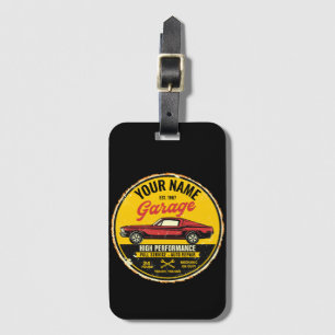 Personalized 1967 Fastback Red Classic Car Garage  Luggage Tag