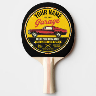 Personalized 1967 Fastback Red Classic Car Garage Ping Pong Paddle