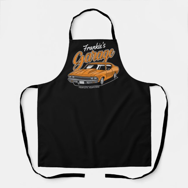 Personalized 1968 396 Classic Muscle Car Garage Apron (Front)