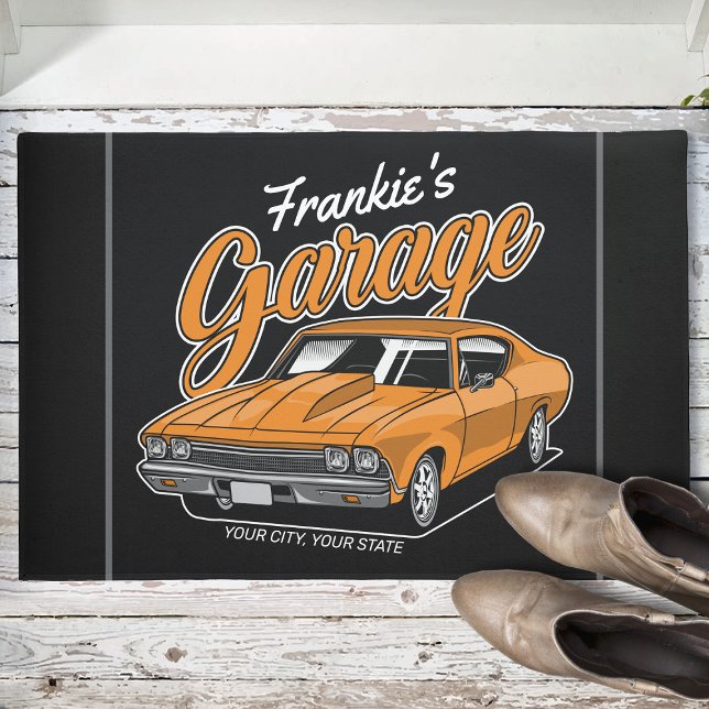 Personalized 1968 396 Classic Muscle Car Garage Doormat (Creator Uploaded)