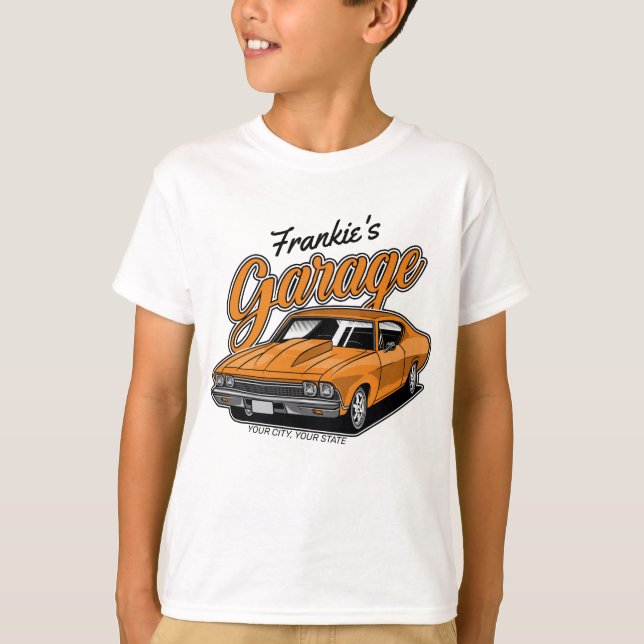 Personalized 1968 396 Classic Muscle Car Garage T-Shirt (Front)