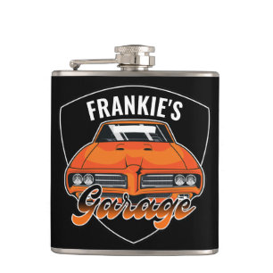 Personalized 1969 Ram Air 400 Muscle Car Garage  Hip Flask