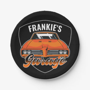Personalized 1969 Ram Air 400 Muscle Car Garage  Paper Plate