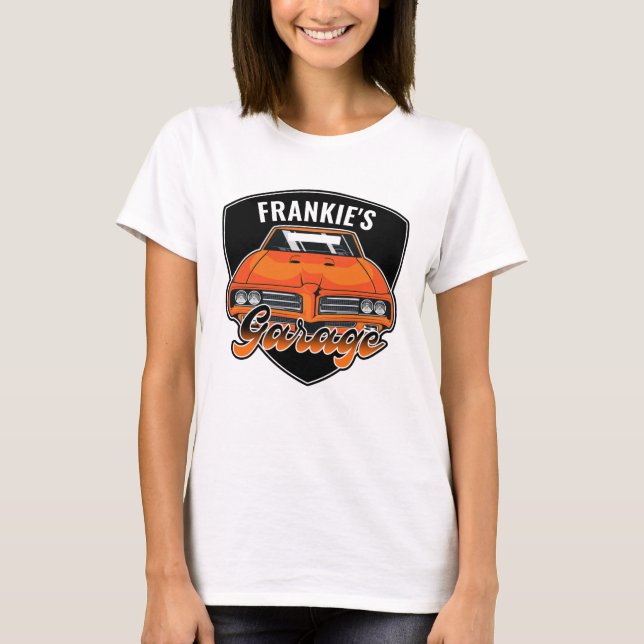 Personalized 1969 Ram Air 400 Muscle Car Garage T-Shirt (Front)